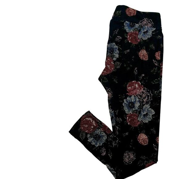 2 Pairs LuLaRoe Women's Leggings T/C Floral and Beach (12-18) Buttery Soft - Picture 3 of 4